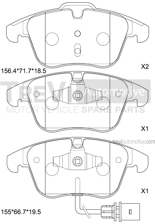 TREVI AUTOMOTIVE fékbetétkészlet, tárcsafék - PF1304 - TothCarparts