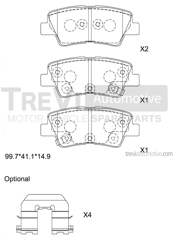 TREVI AUTOMOTIVE fékbetétkészlet, tárcsafék - PF1306 - TothCarparts