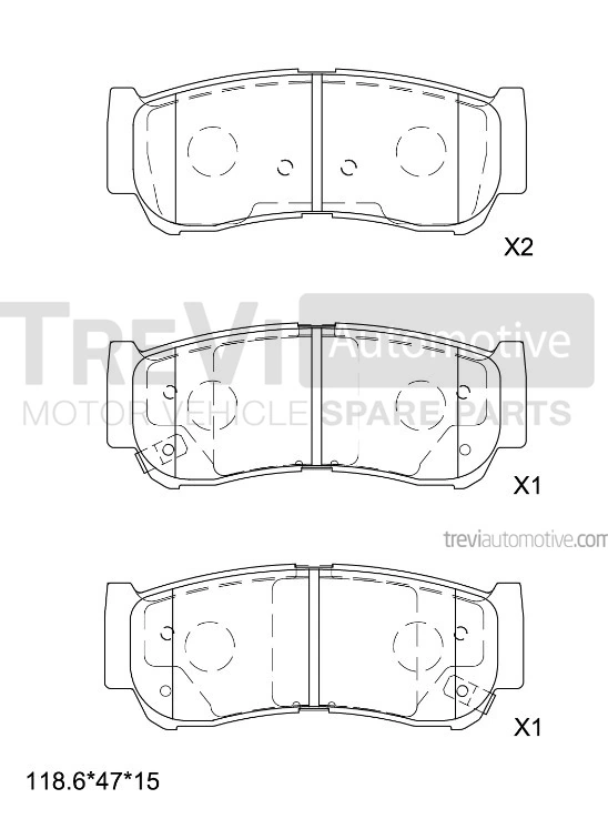 TREVI AUTOMOTIVE fékbetétkészlet, tárcsafék - PF1309 - TothCarparts