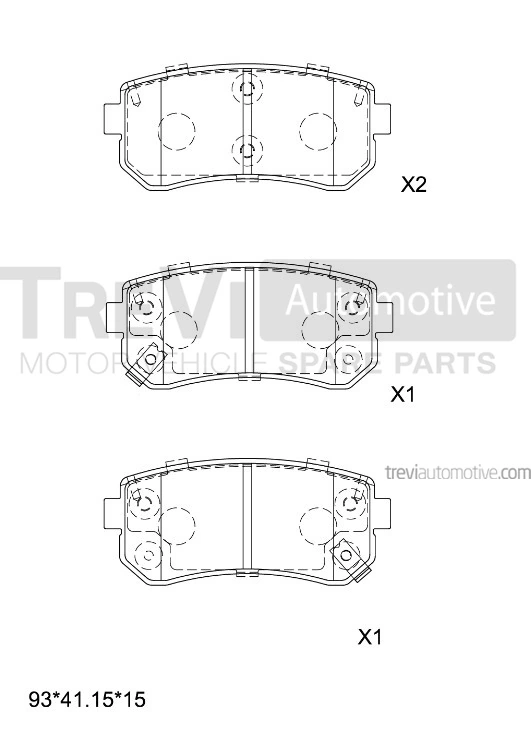 TREVI AUTOMOTIVE fékbetétkészlet, tárcsafék - PF1329 - TothCarparts