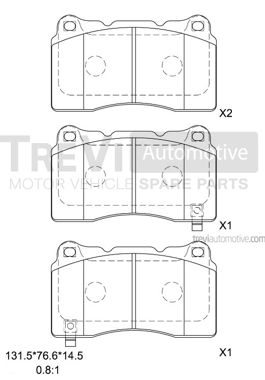 TREVI AUTOMOTIVE fékbetétkészlet, tárcsafék - PF1330 - TothCarparts