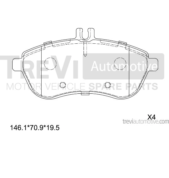 TREVI AUTOMOTIVE fékbetétkészlet, tárcsafék - PF1337 - TothCarparts