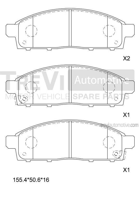 TREVI AUTOMOTIVE fékbetétkészlet, tárcsafék - PF1361 - TothCarparts