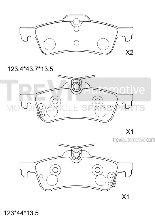 TREVI AUTOMOTIVE fékbetétkészlet, tárcsafék - PF1364 - TothCarparts