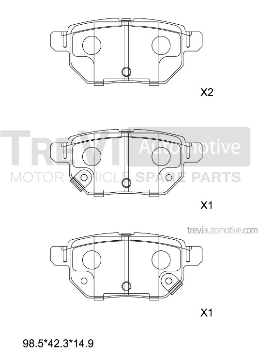 TREVI AUTOMOTIVE fékbetétkészlet, tárcsafék - PF1365 - TothCarparts
