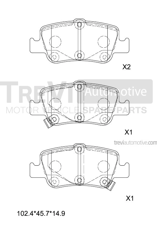 TREVI AUTOMOTIVE fékbetétkészlet, tárcsafék - PF1370 - TothCarparts