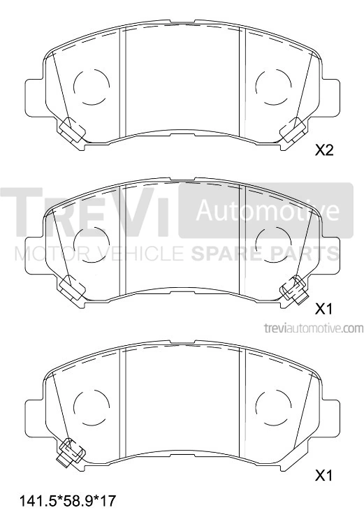 TREVI AUTOMOTIVE fékbetétkészlet, tárcsafék - PF1372 - TothCarparts