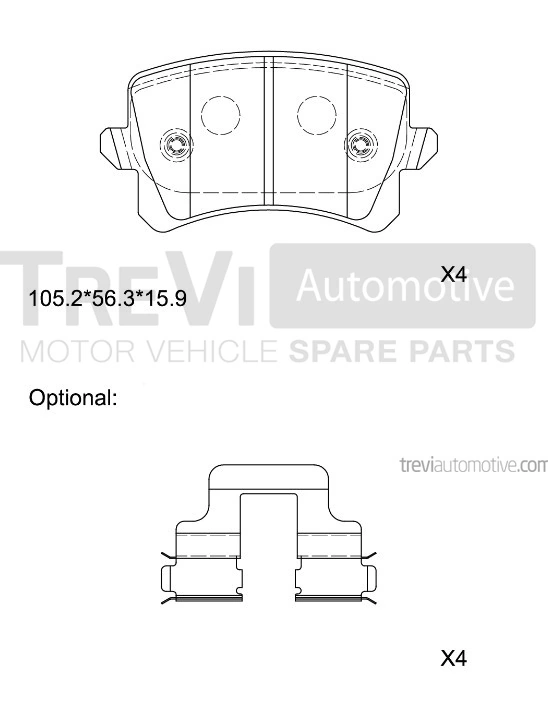 TREVI AUTOMOTIVE fékbetétkészlet, tárcsafék - PF1376 - TothCarparts