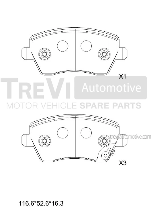 TREVI AUTOMOTIVE fékbetétkészlet, tárcsafék - PF1383 - TothCarparts