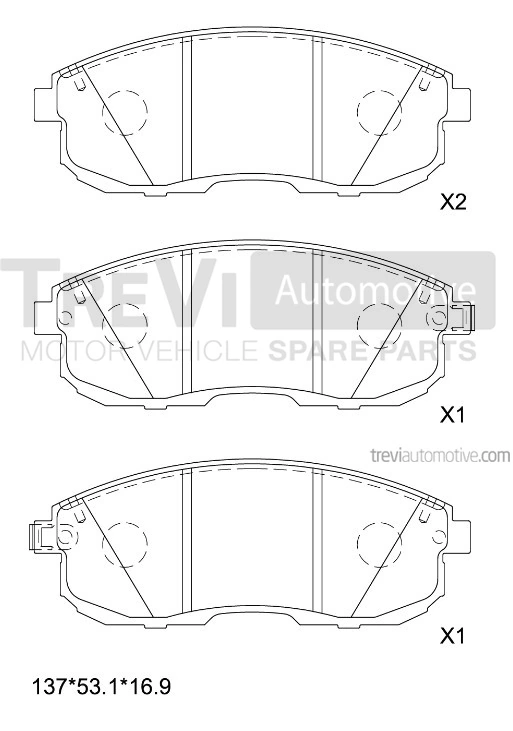 TREVI AUTOMOTIVE fékbetétkészlet, tárcsafék - PF1392 - TothCarparts