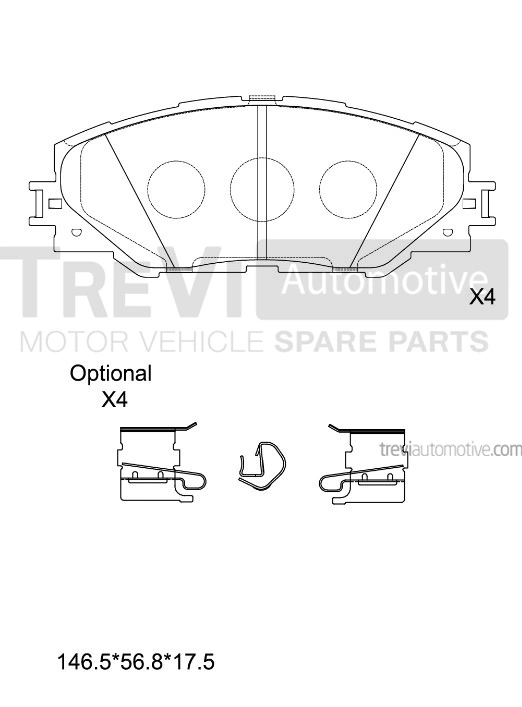 TREVI AUTOMOTIVE fékbetétkészlet, tárcsafék - PF1395 - TothCarparts