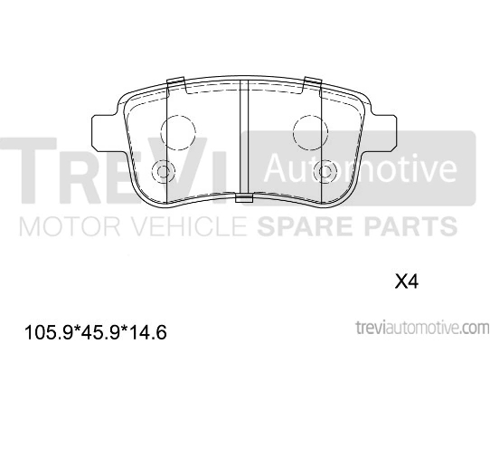 TREVI AUTOMOTIVE fékbetétkészlet, tárcsafék - PF1405 - TothCarparts