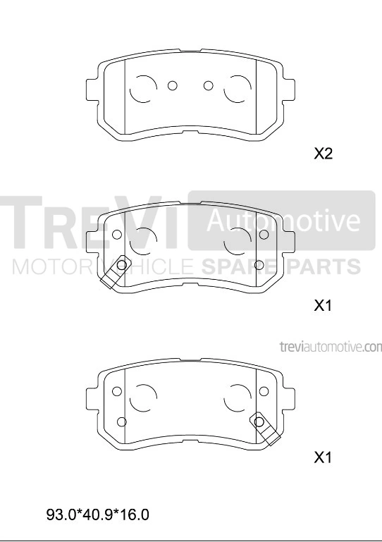 TREVI AUTOMOTIVE fékbetétkészlet, tárcsafék - PF1430 - TothCarparts