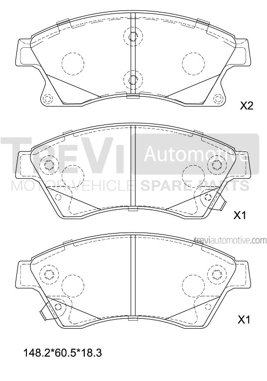 TREVI AUTOMOTIVE fékbetétkészlet, tárcsafék - PF1441 - TothCarparts