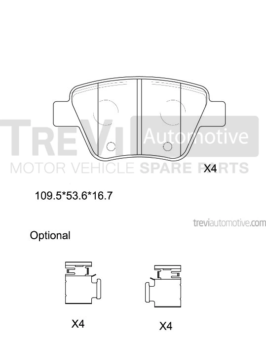 TREVI AUTOMOTIVE fékbetétkészlet, tárcsafék - PF1451 - TothCarparts