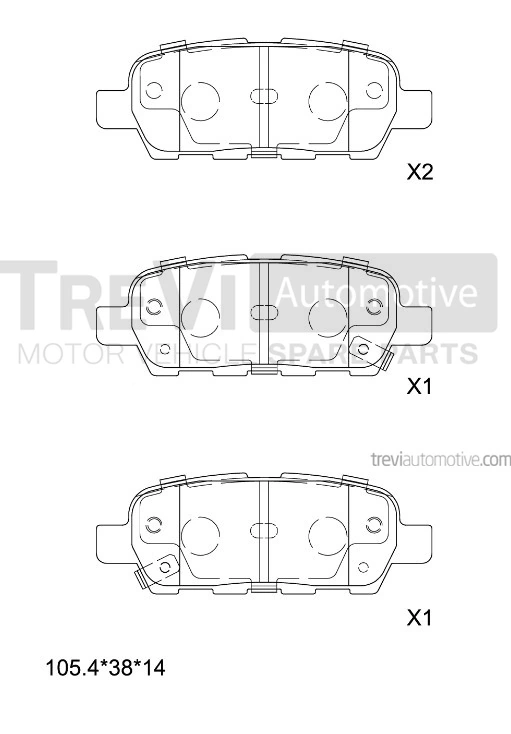 TREVI AUTOMOTIVE fékbetétkészlet, tárcsafék - PF1454 - TothCarparts