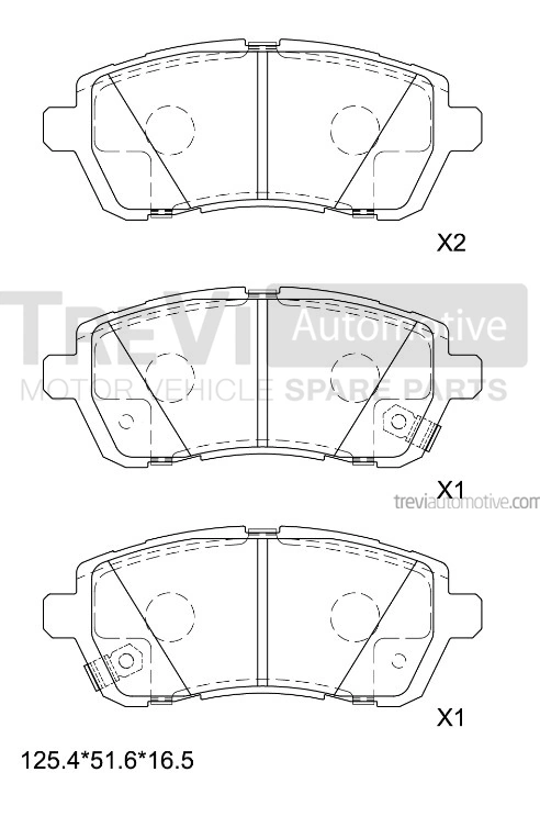TREVI AUTOMOTIVE fékbetétkészlet, tárcsafék - PF1484 - TothCarparts