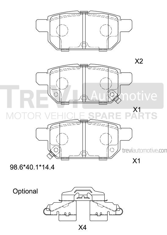 TREVI AUTOMOTIVE fékbetétkészlet, tárcsafék - PF1486 - TothCarparts