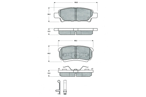 PROCODIS FRANCE fékbetétkészlet, tárcsafék - PF1487 - TothCarparts