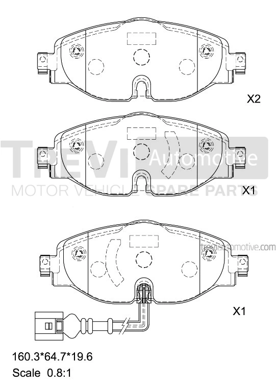 TREVI AUTOMOTIVE fékbetétkészlet, tárcsafék - PF1487 - TothCarparts