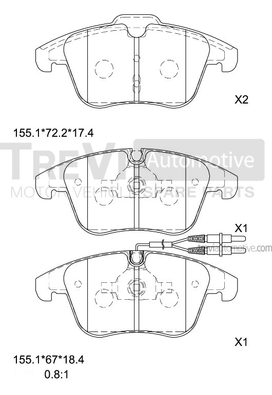 TREVI AUTOMOTIVE fékbetétkészlet, tárcsafék - PF1499 - TothCarparts