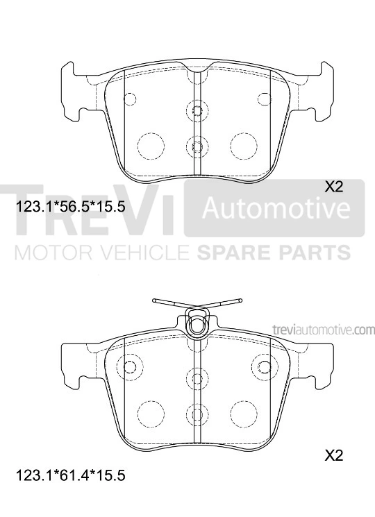 TREVI AUTOMOTIVE fékbetétkészlet, tárcsafék - PF1516 - TothCarparts