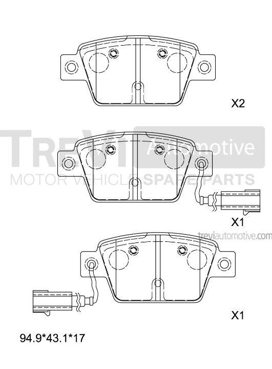 TREVI AUTOMOTIVE fékbetétkészlet, tárcsafék - PF1528 - TothCarparts
