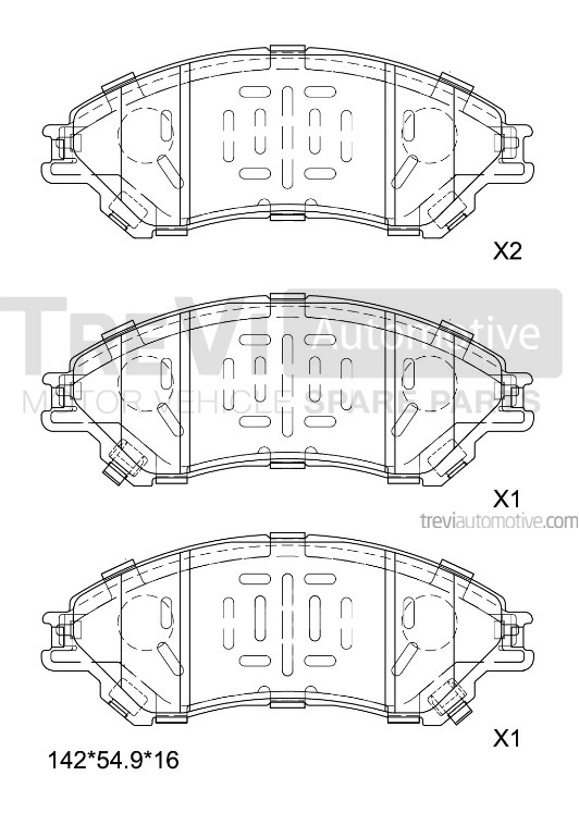 TREVI AUTOMOTIVE fékbetétkészlet, tárcsafék - PF1535 - TothCarparts