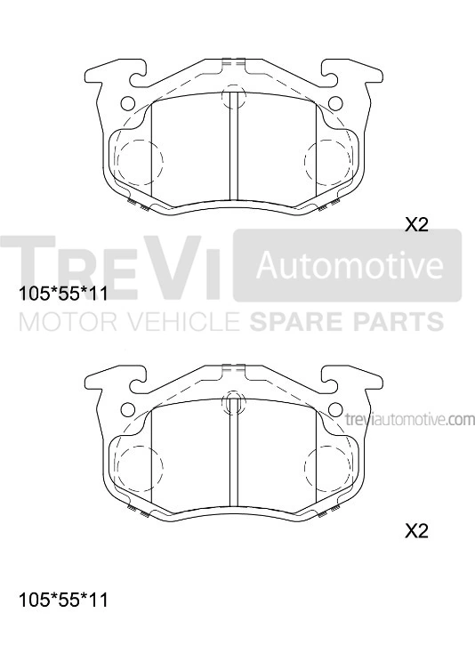 TREVI AUTOMOTIVE fékbetétkészlet, tárcsafék - PF1546 - TothCarparts