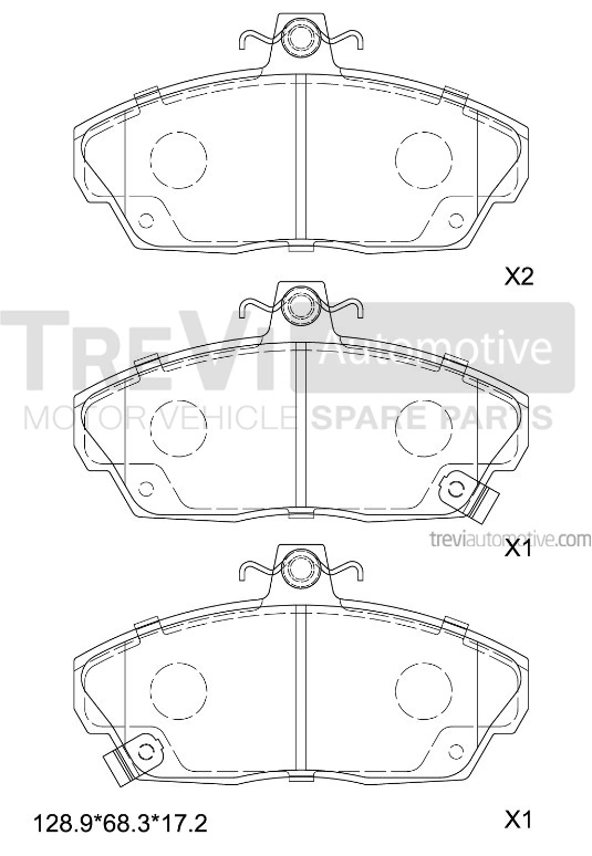 TREVI AUTOMOTIVE fékbetétkészlet, tárcsafék - PF1556 - TothCarparts