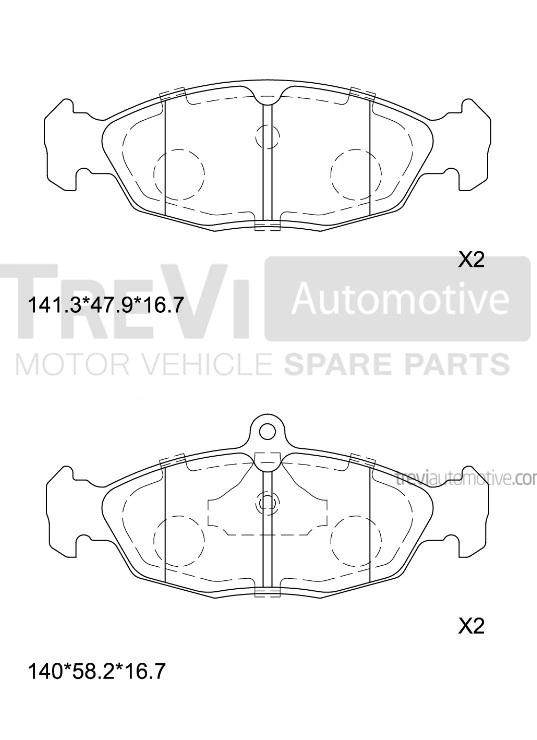 TREVI AUTOMOTIVE fékbetétkészlet, tárcsafék - PF1571 - TothCarparts