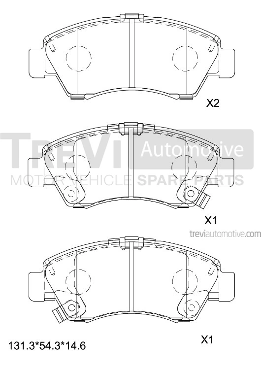 TREVI AUTOMOTIVE fékbetétkészlet, tárcsafék - PF1578 - TothCarparts