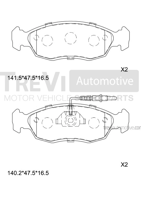TREVI AUTOMOTIVE fékbetétkészlet, tárcsafék - PF1598 - TothCarparts