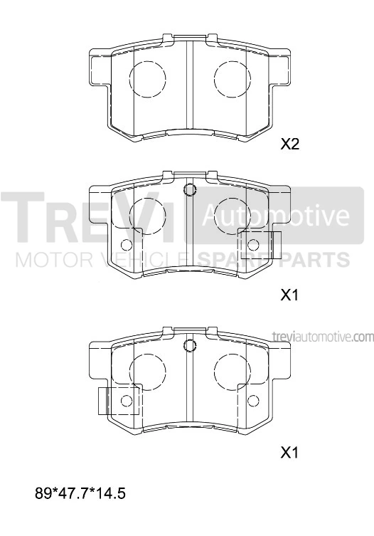 TREVI AUTOMOTIVE fékbetétkészlet, tárcsafék - PF1610 - TothCarparts