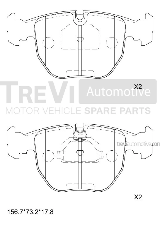 TREVI AUTOMOTIVE fékbetétkészlet, tárcsafék - PF1615 - TothCarparts