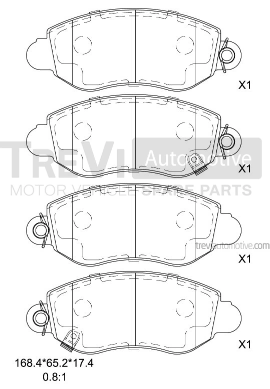 TREVI AUTOMOTIVE fékbetétkészlet, tárcsafék - PF1622 - TothCarparts