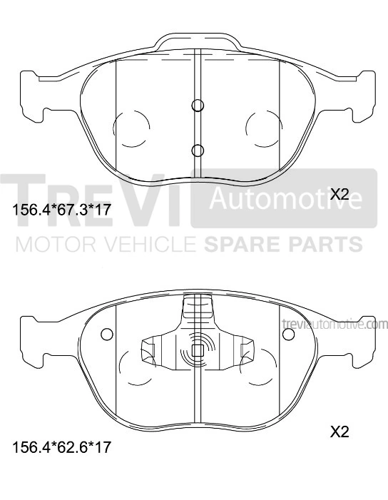 TREVI AUTOMOTIVE fékbetétkészlet, tárcsafék - PF1635 - TothCarparts
