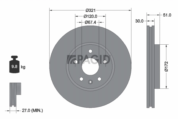PAGID féktárcsa - 54870NHC - TothCarparts