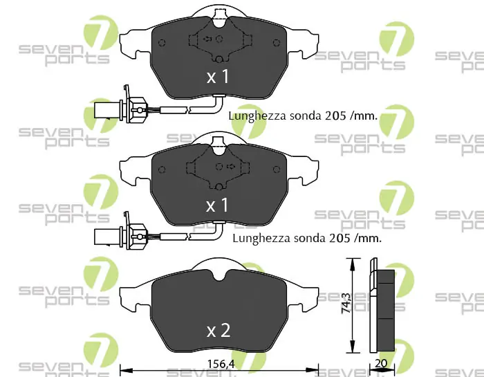 7 SEVEN PARTS fékbetétkészlet, tárcsafék - SVP22410 - TothCarparts