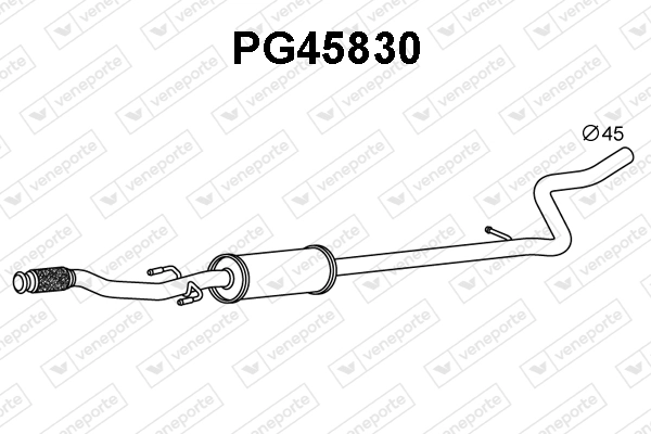 VENEPORTE első hangtompító - PG45830 - TothCarparts