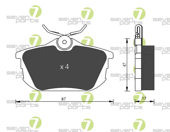 7 SEVEN PARTS fékbetétkészlet, tárcsafék - SVP19140 - TothCarparts