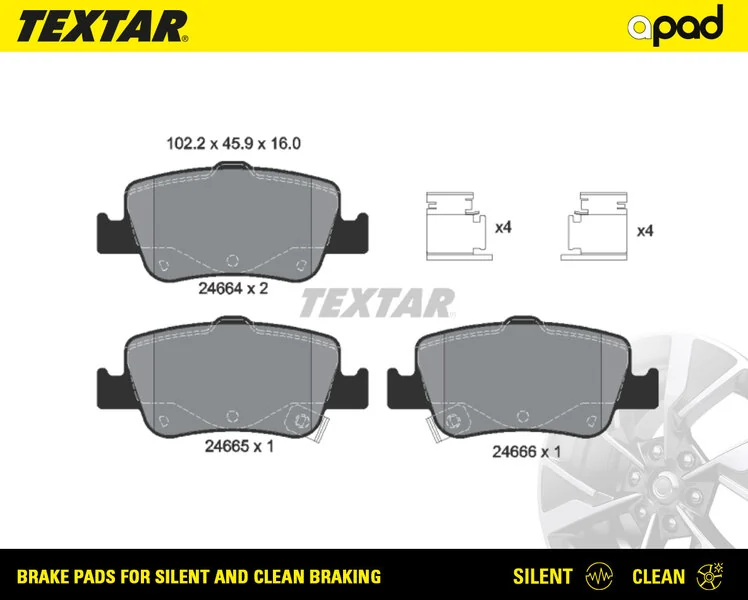 TEXTAR fékbetétkészlet, tárcsafék - 2466401SC - TothCarparts