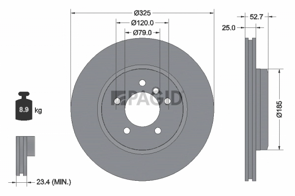 PAGID féktárcsa - 50318NHC - TothCarparts