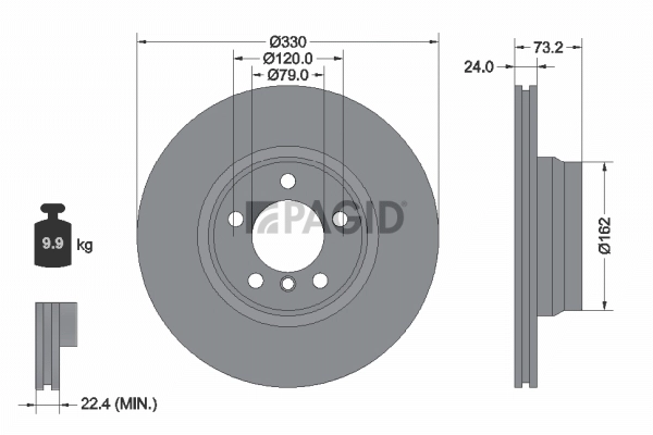 PAGID féktárcsa - 55420NHC - TothCarparts