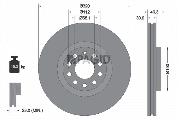 PAGID féktárcsa - 50316NHC - TothCarparts