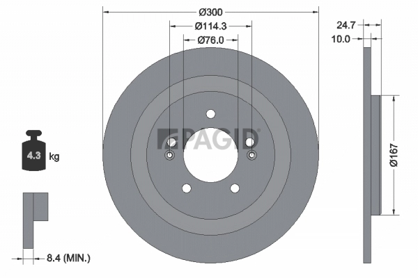 PAGID féktárcsa - 55392NC - TothCarparts