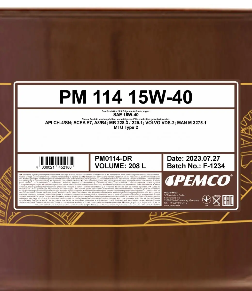 SCT - MANNOL motorolaj - PM0114-DR - TothCarparts