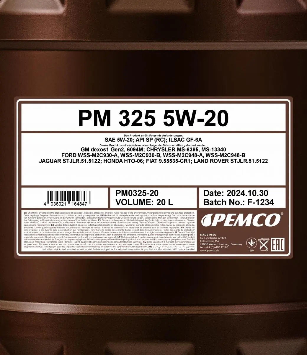 SCT - MANNOL motorolaj - PM0325-20 - TothCarparts