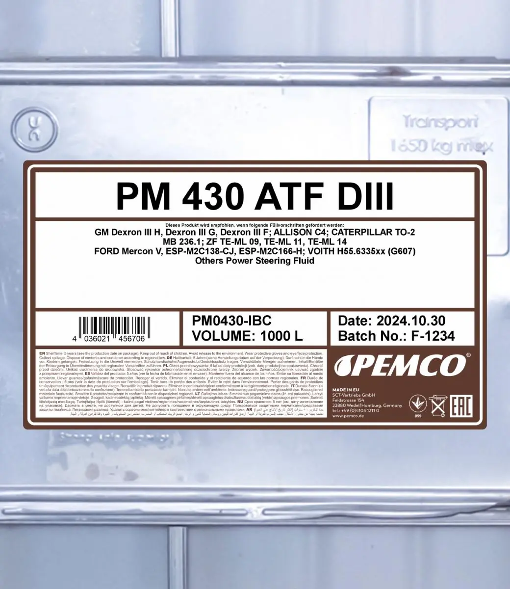 SCT - MANNOL Olaj, automata sebességváltó - PM0430-IBC - TothCarparts