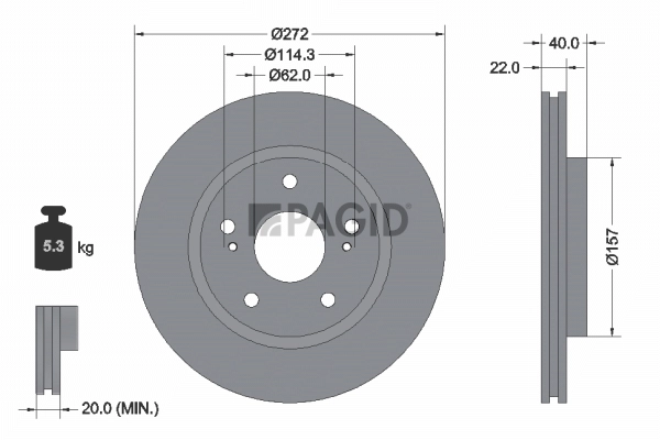 PAGID féktárcsa - 55894NC - TothCarparts